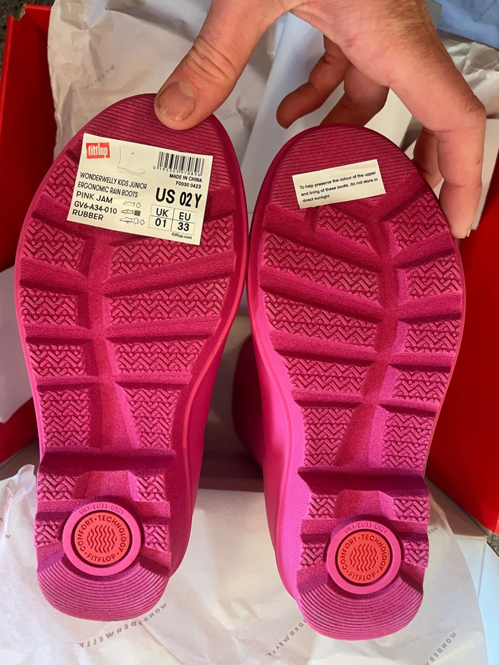Fitflop Girls Pink Waterproof Mid-Calf Rain Boots